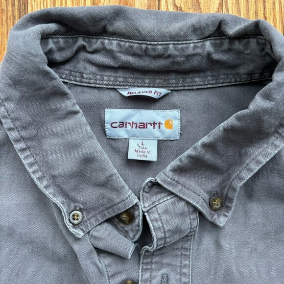 Carhartt Men's Gray Short Sleeve Shirt large tall - Picture 4 of 6